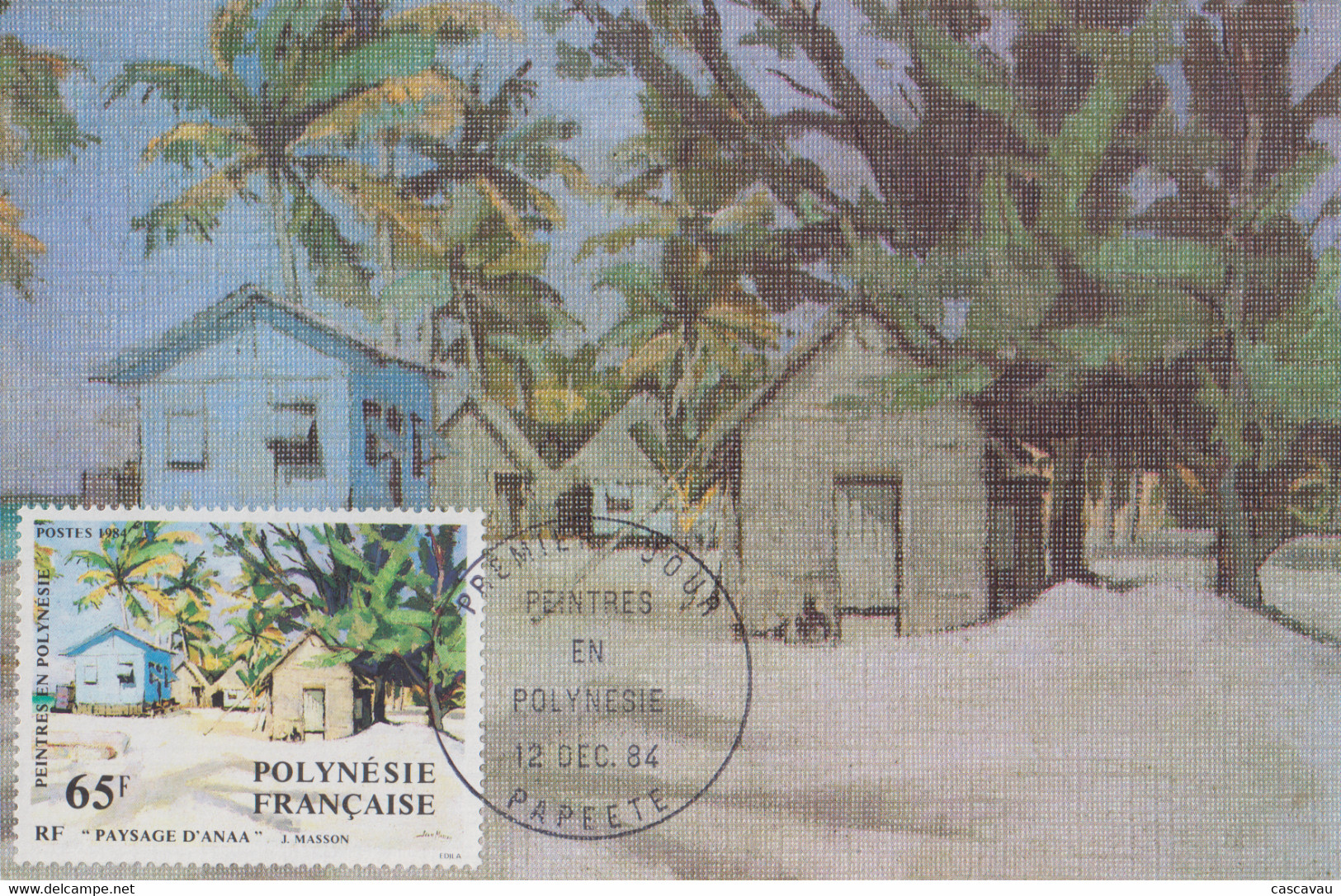 Carte  Maximum  1er  Jour   POLYNESIE      Peintres  En   Polynésie    1984 - Cartes-maximum