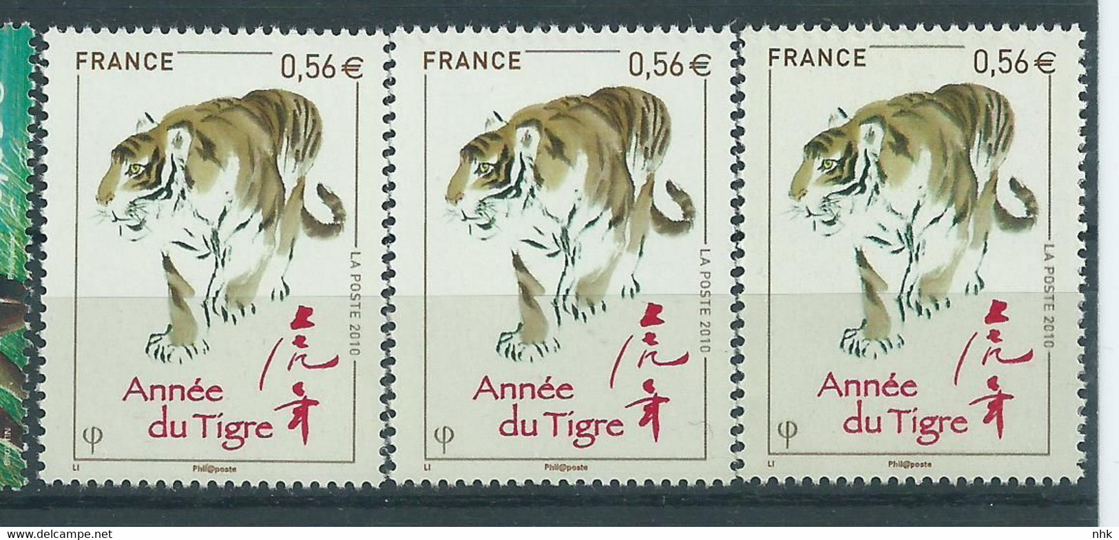 [48] Variété : N° 4433 Année Du Tigre Tigre Brun-jaune + Brun-rouge + Brun-verdâtre ** - Nuevos