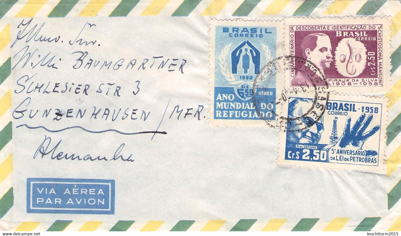 BRAZIL - AIRMAIL 1960SAO PAULO > GUNZENHAUSEN/DE /QF 293 - Lettres & Documents