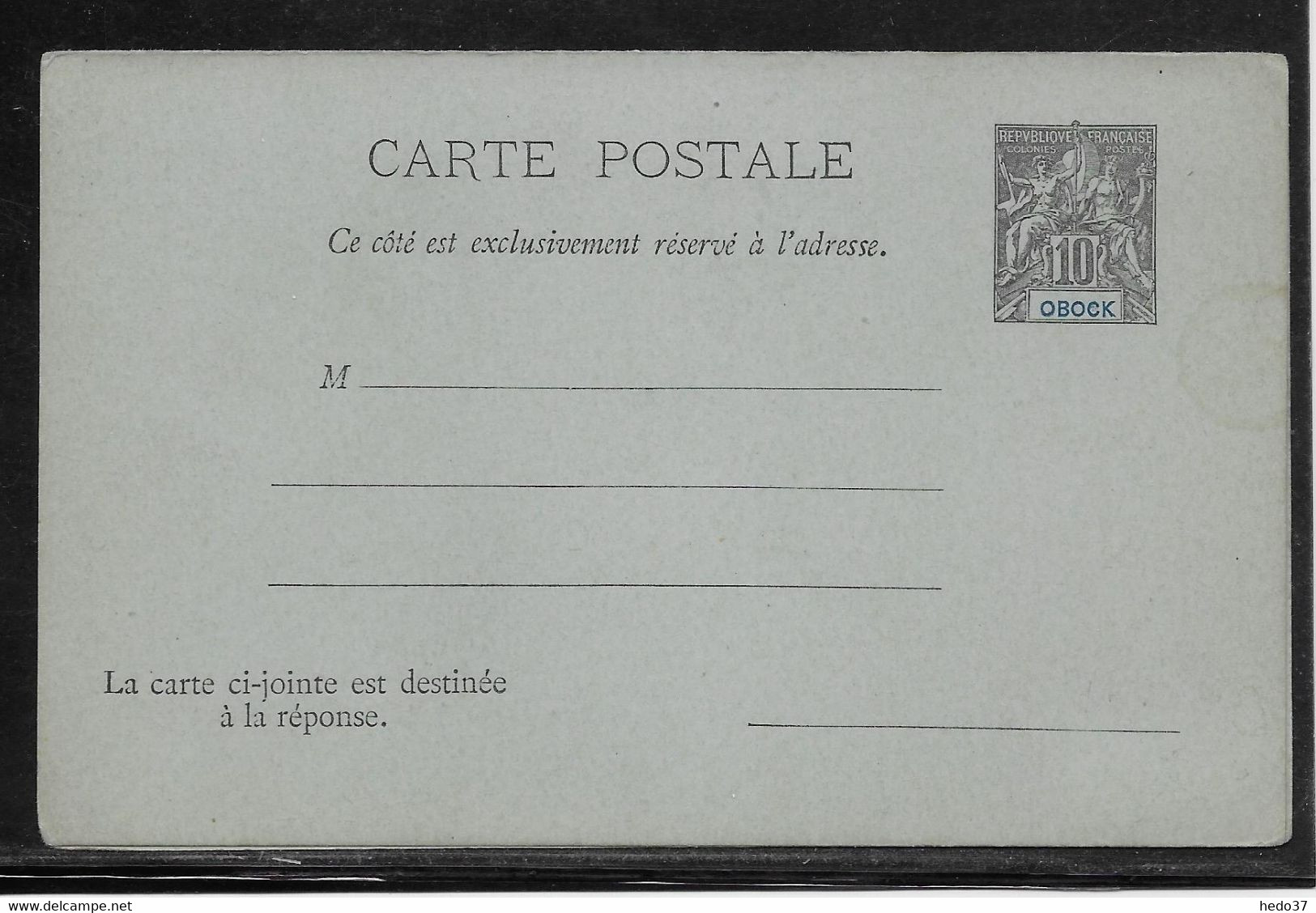 Obock - Entiers Postaux Acep CPRP 7 - TB - Lettres & Documents