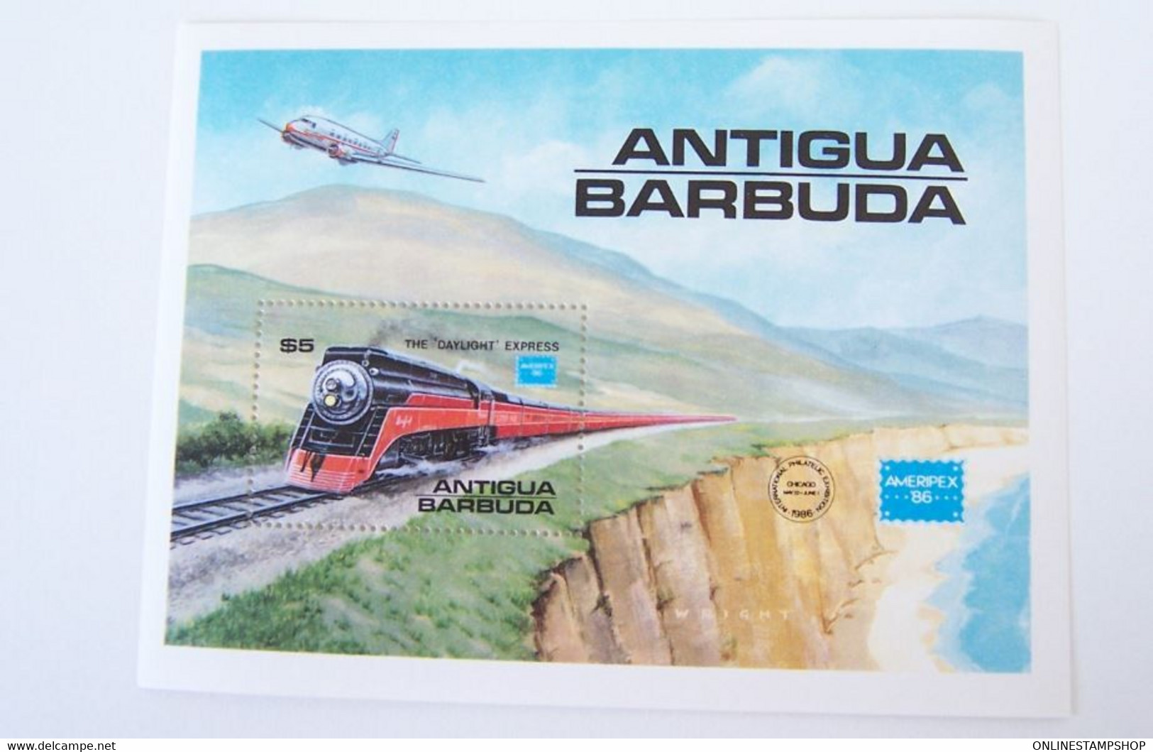 ANTIGUA BARBUDA 1986 MNH ** AIRPLANES AVIONS TRAINS RAILWAYS EISENBAHNEN TRENES TRENI TREINEN TRAIN RAILWAY LOCOMOTIVES - Antigua And Barbuda (1981-...)