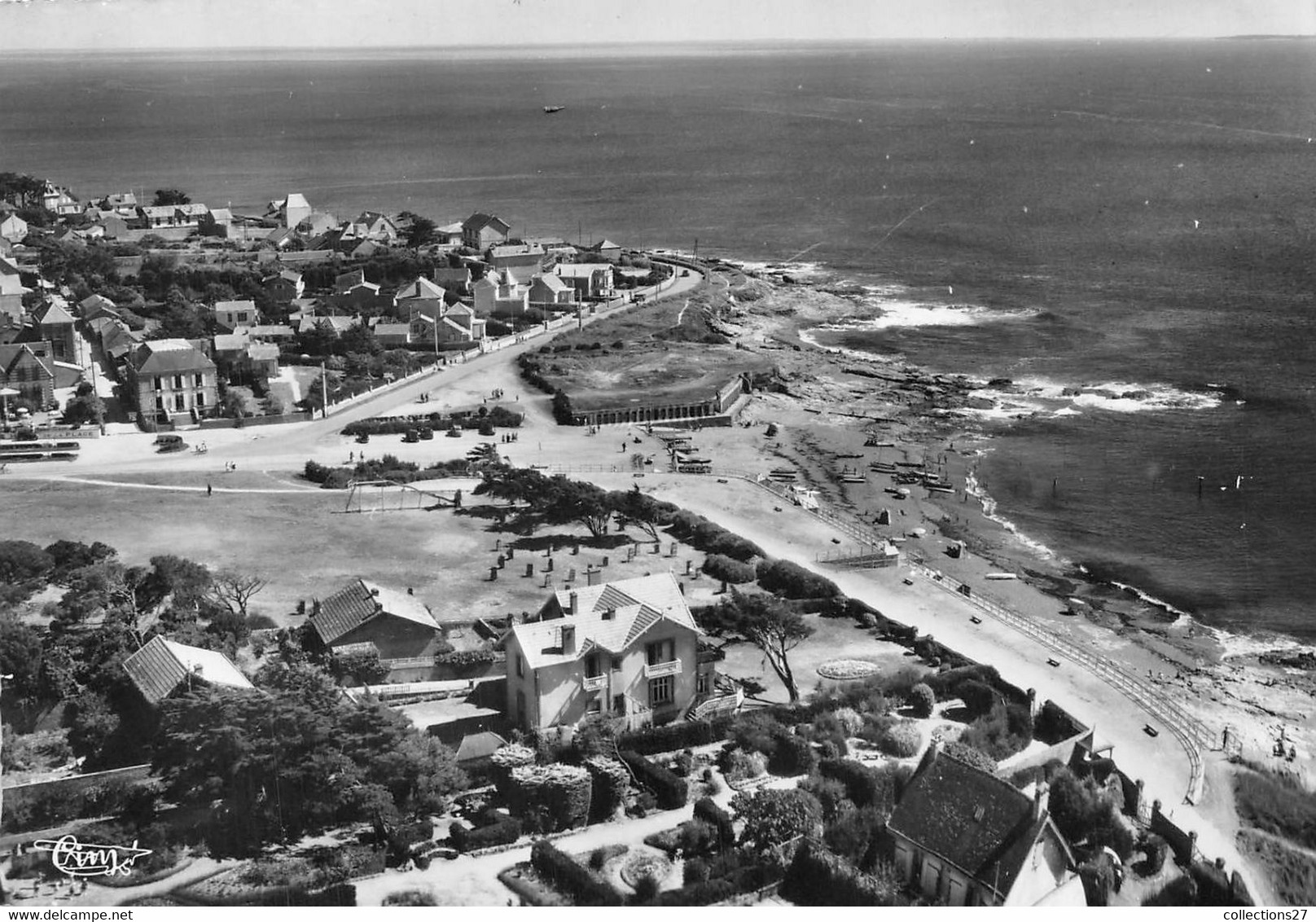 44-PREFAILLES- VUE AERIENNE LA GRANDE PLAGE ET LA CÔTE - Préfailles