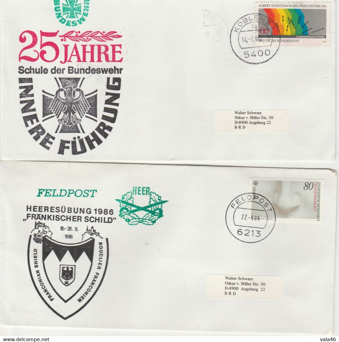 ALLEMAGNE  RFA   -MILITARIA   LOT DE 8 LETTRES COMMEMORATIVES -BUNDESWEHR - Militares