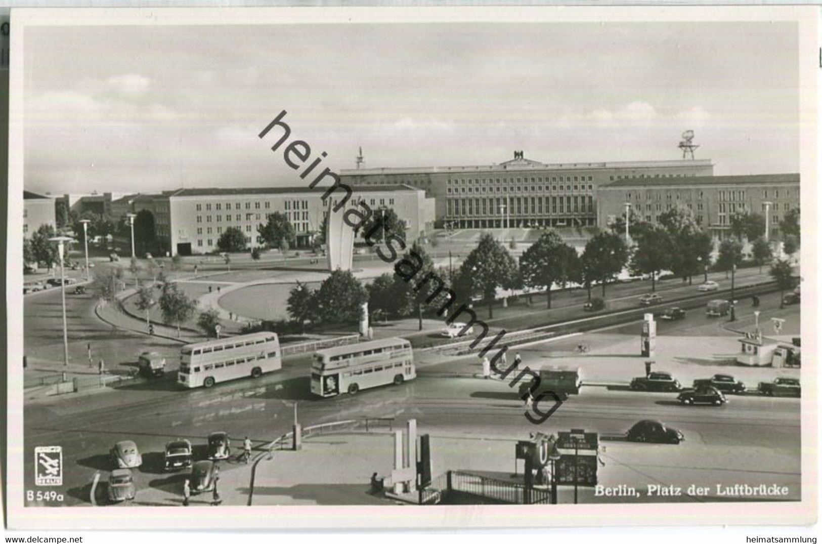 Berlin - Platz Der Luftbrücke - BVG Bus - Foto-Ansichtskarte - Verlag Klinke & Co. Berlin 50er Jahre - Tempelhof