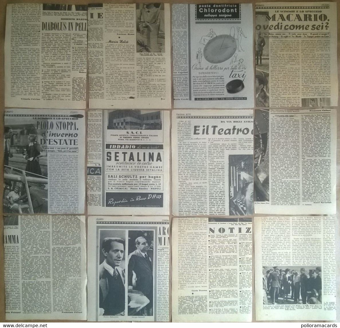 58 Ritagli Attori Da Rivista Di Film Cinema Teatro Radio - Collezione Privata - Fotografia