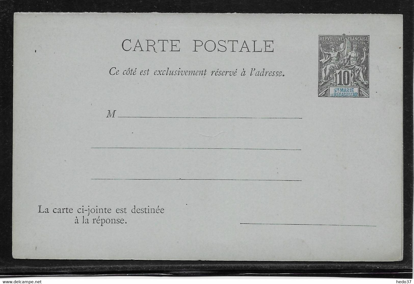 Ste Marie De Madagascar - Entiers Postaux Acep CPRP 3 - TB - Cartas & Documentos