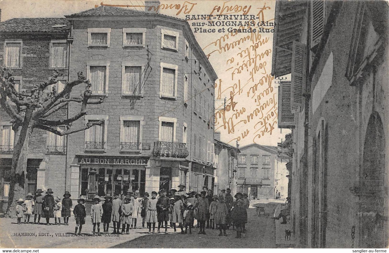 CPA 01 SAINT TRIVIER SUR MOIGNANS PLACE ET GRANDE RUE - Ohne Zuordnung