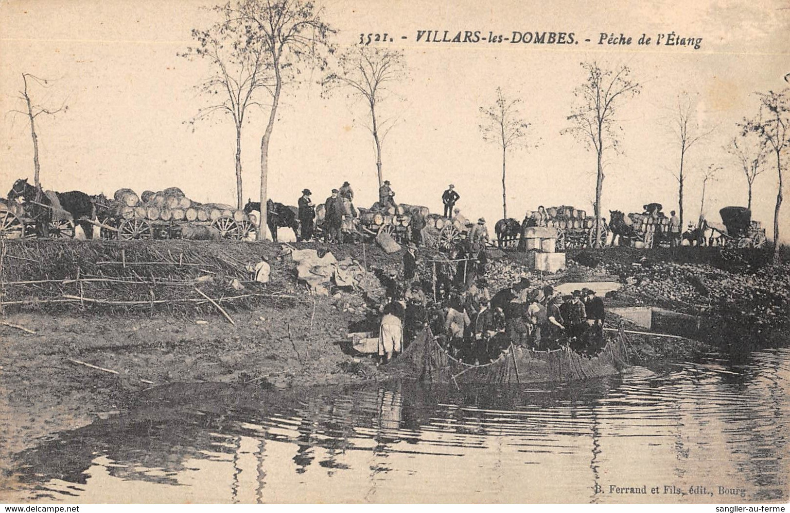 CPA 01 VILLARS LES DOMBES PECHE DE L'ETANG - Villars-les-Dombes