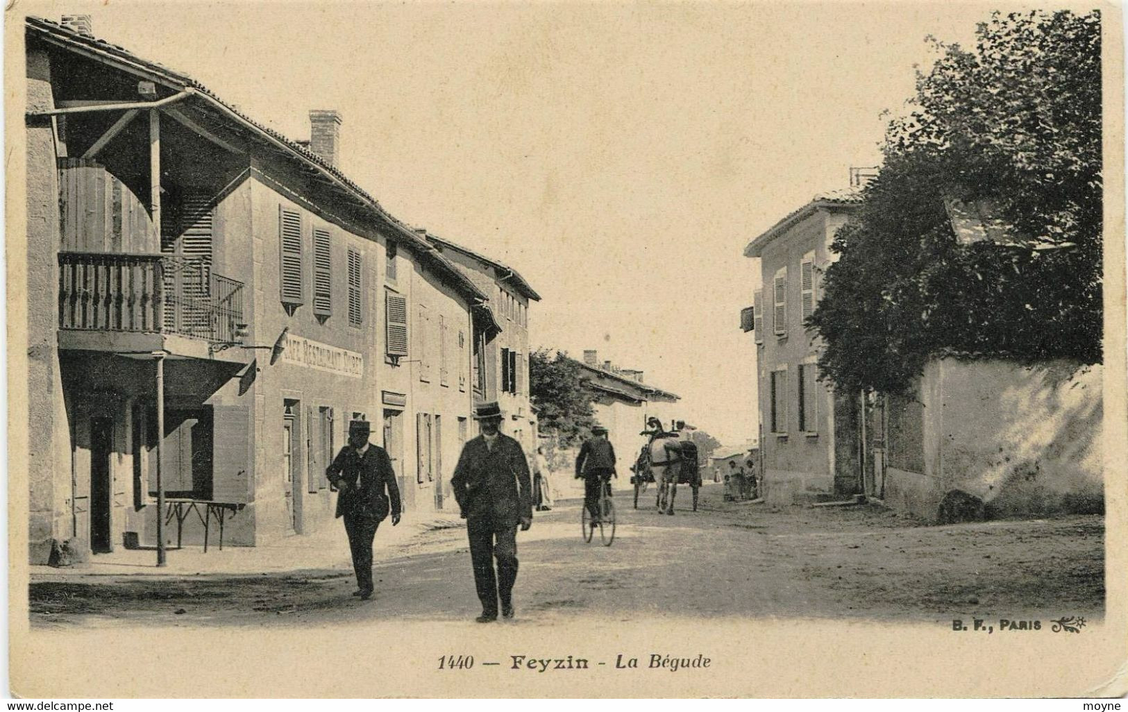 7791  -  Rhone - FEYSIN  : LA BEGUDE ,  Café Restaurant Tabac  DURET  à Gauche (disparu ???) Circulée En 1914 - Feyzin