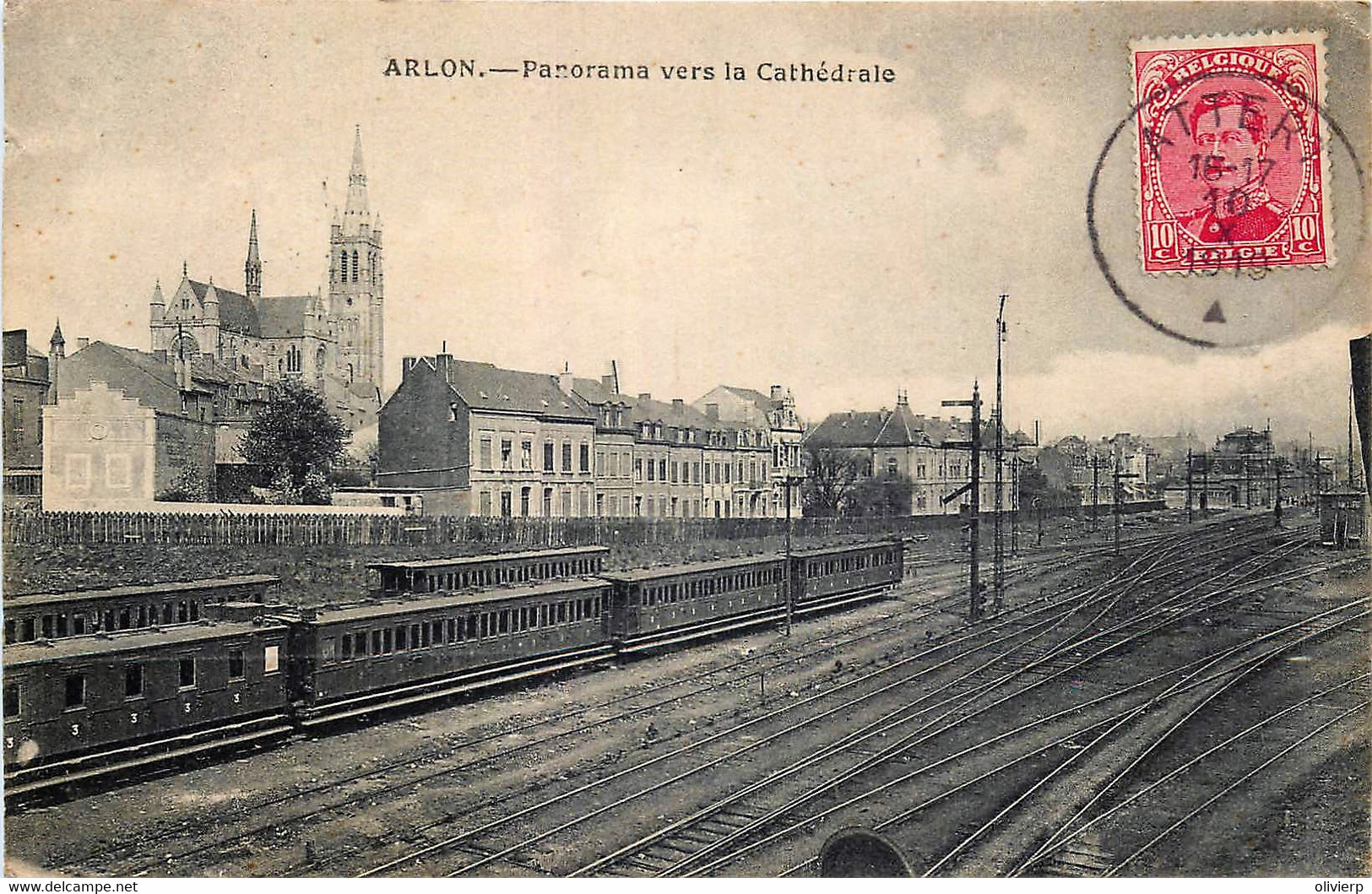 Belgique - Arlon - Panorama De La Gare Vers La Cathédrale - Arlon