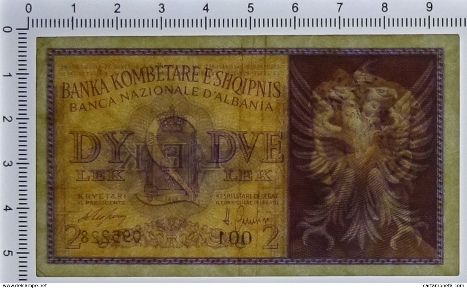 2 LEK REGNO D'ITALIA BANCA NAZIONALE ALBANIA PRIMA SERIE 001 1941 QSPL - Sin Clasificación