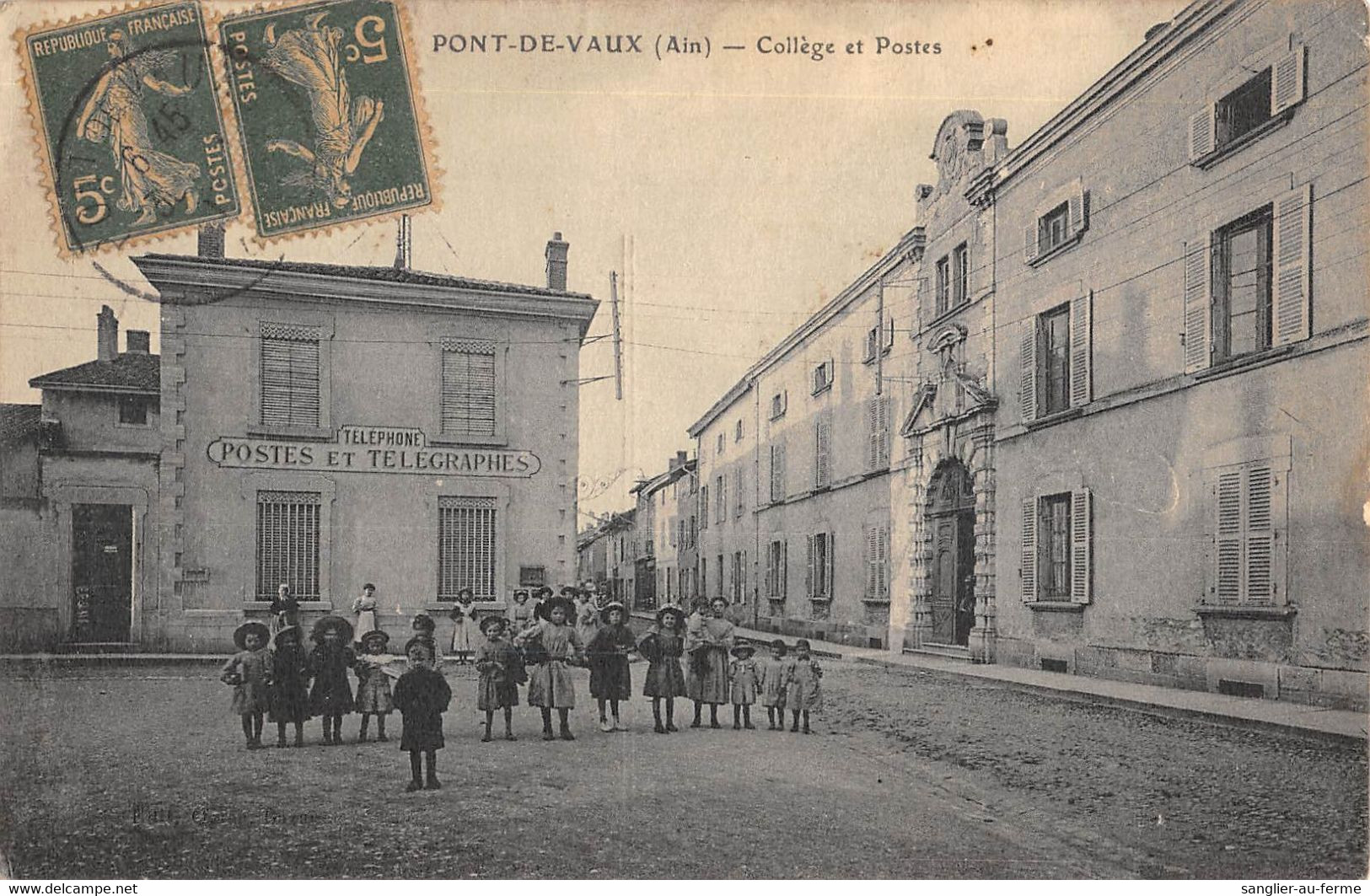 CPA 01 PONT DE VAUX COLLEGE ET POSTES - Pont-de-Vaux