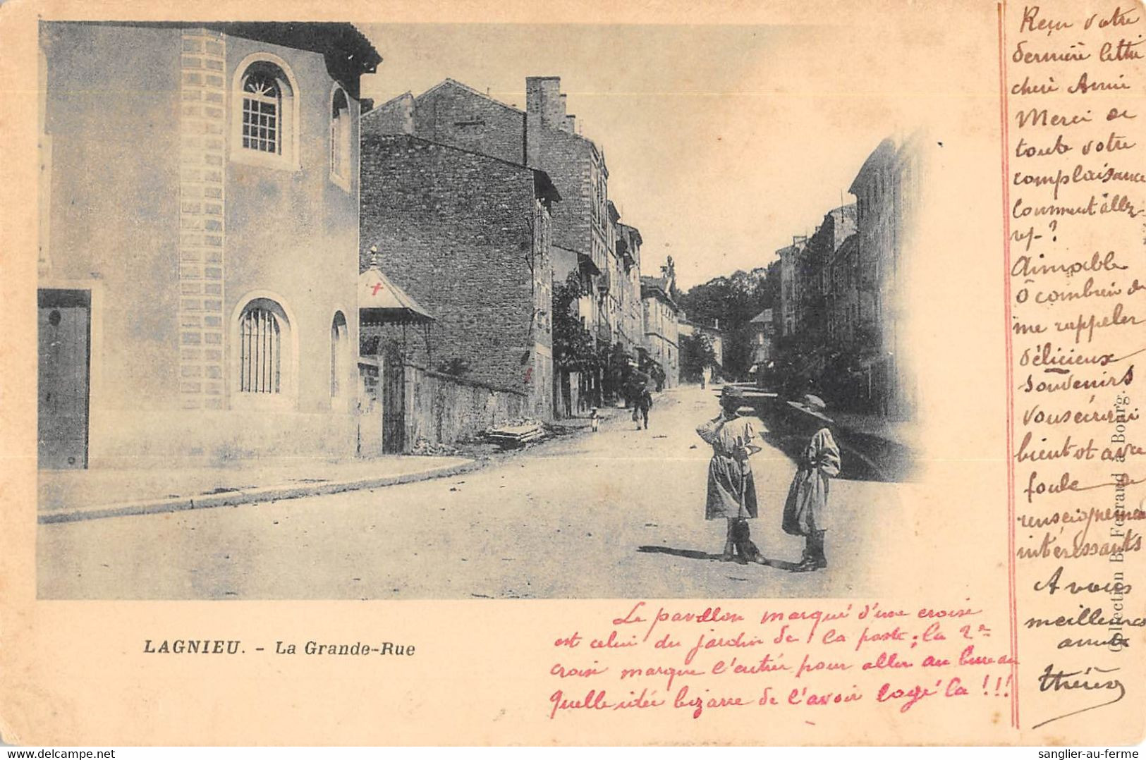 CPA 01 LAGNIEU LA GRANDE RUE (cliché Pas Courant - Ohne Zuordnung