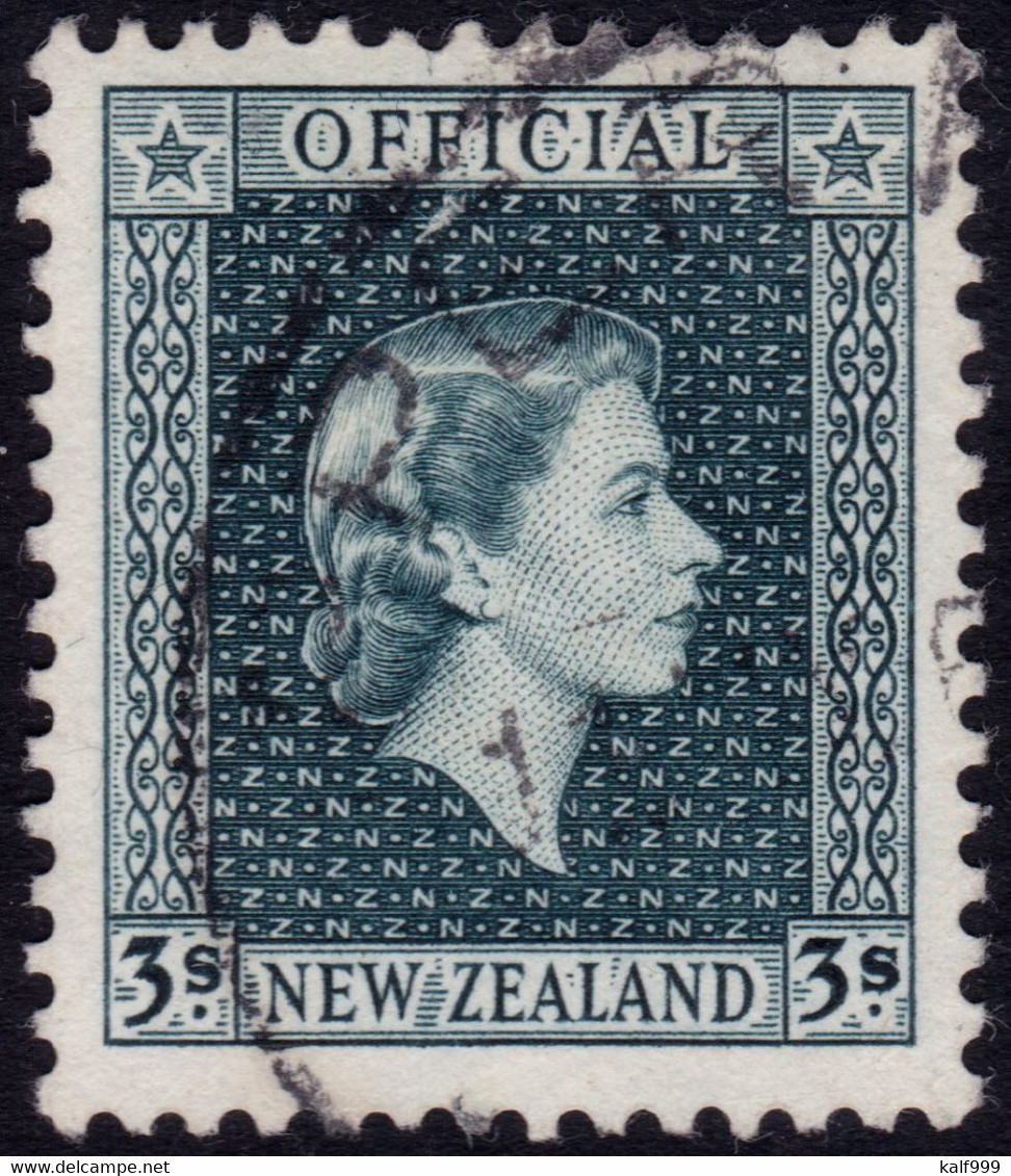 ✔️  New Zealand 1954 - Official Key Value 3/- Shilling - Mi. 86 (o) - €38 - Service
