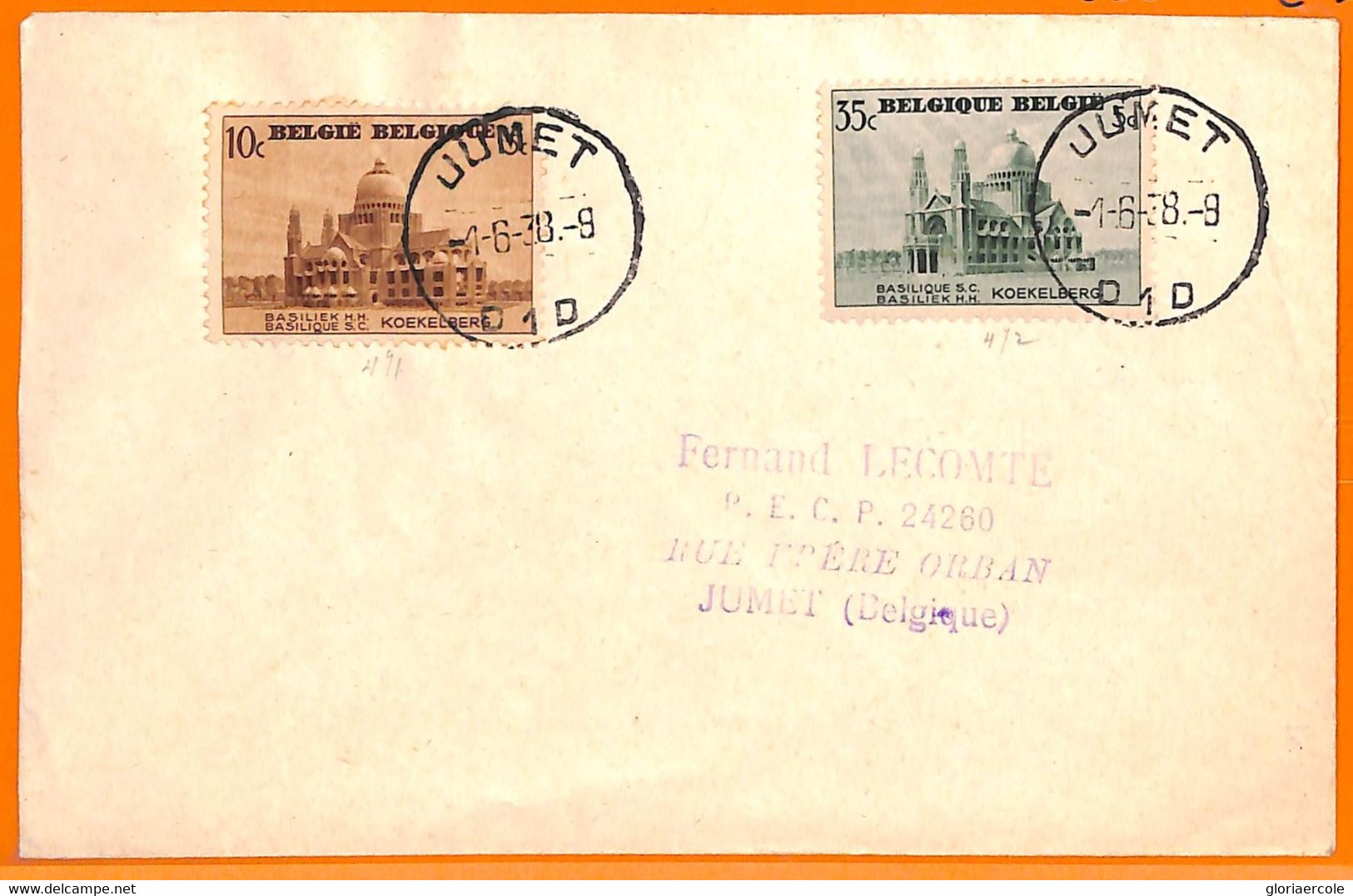 99012 - BELGIUM - POSTAL HISTORY -  FDC COVER   1938  Architecture - ....-1951