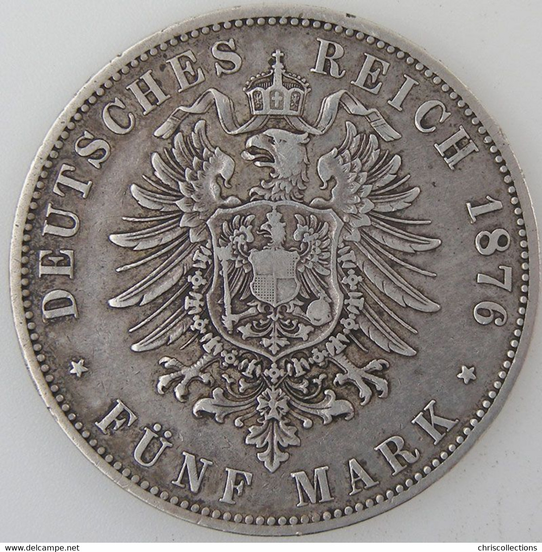 Allemagne , Preussen, 5 Mark 1876 A, TB, KM#503 - 2, 3 & 5 Mark Plata