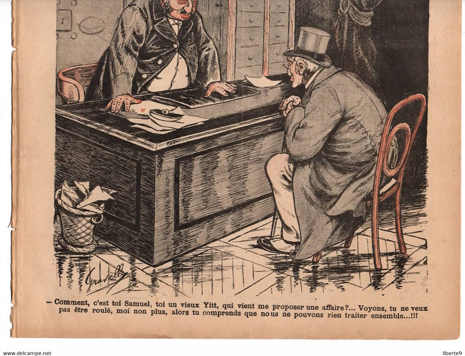 LA LIBRE PAROLE Revue Illustré 1895 Édouard Drumont  Caricature Antisémite - Judaica - Talmud Double Page - Revistas - Antes 1900