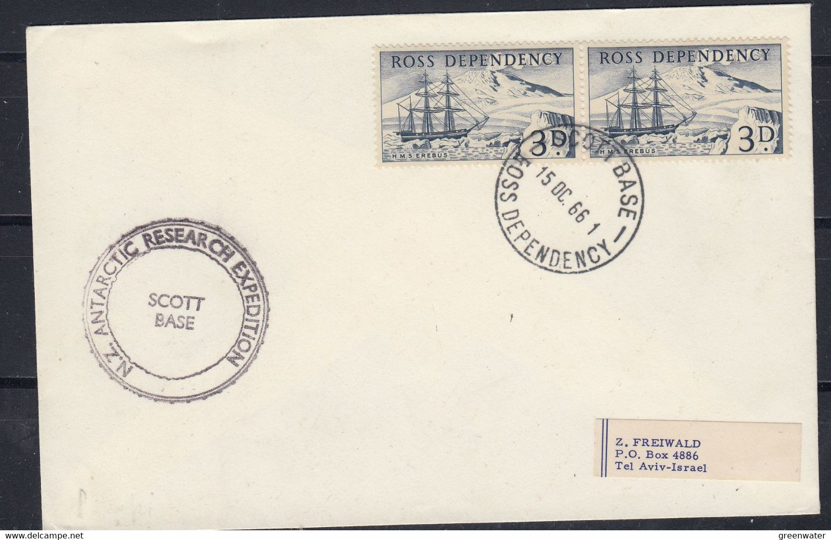 Ross Dependency 1966 Ca NZ Antarctic Research Expedition Ca Scott Base 15 DE 66 (52253) - Briefe U. Dokumente