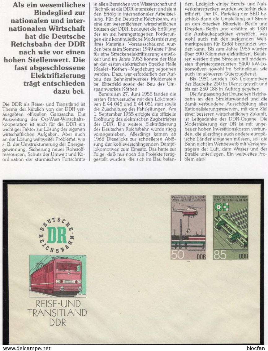 Bahnwesen 1985 Ganzsache U3 ** 10€ Elektrifizierung Bahnhof-Signale Eisenbahn-Spezial-Beleg Ship Train Cover Of Germany - Enveloppes - Neuves