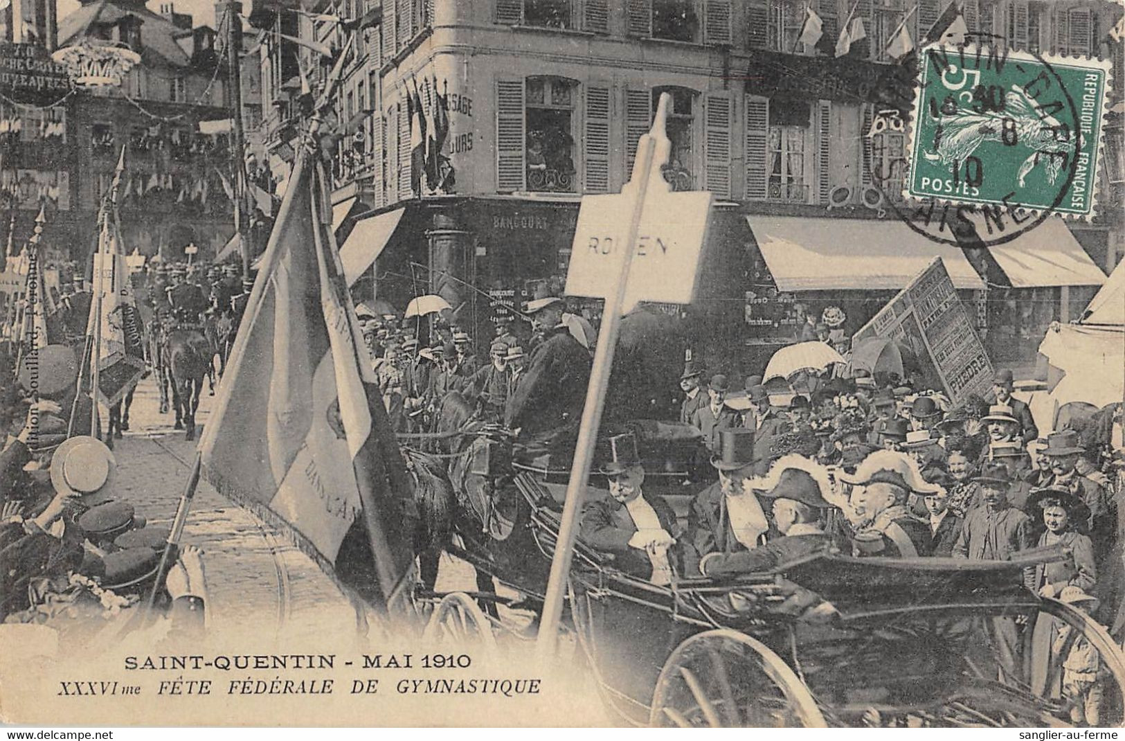CPA 02 SAINT QUENTIN FETE FEDERALE DE GYMNASTIQUE MAI 1910 - Saint Quentin
