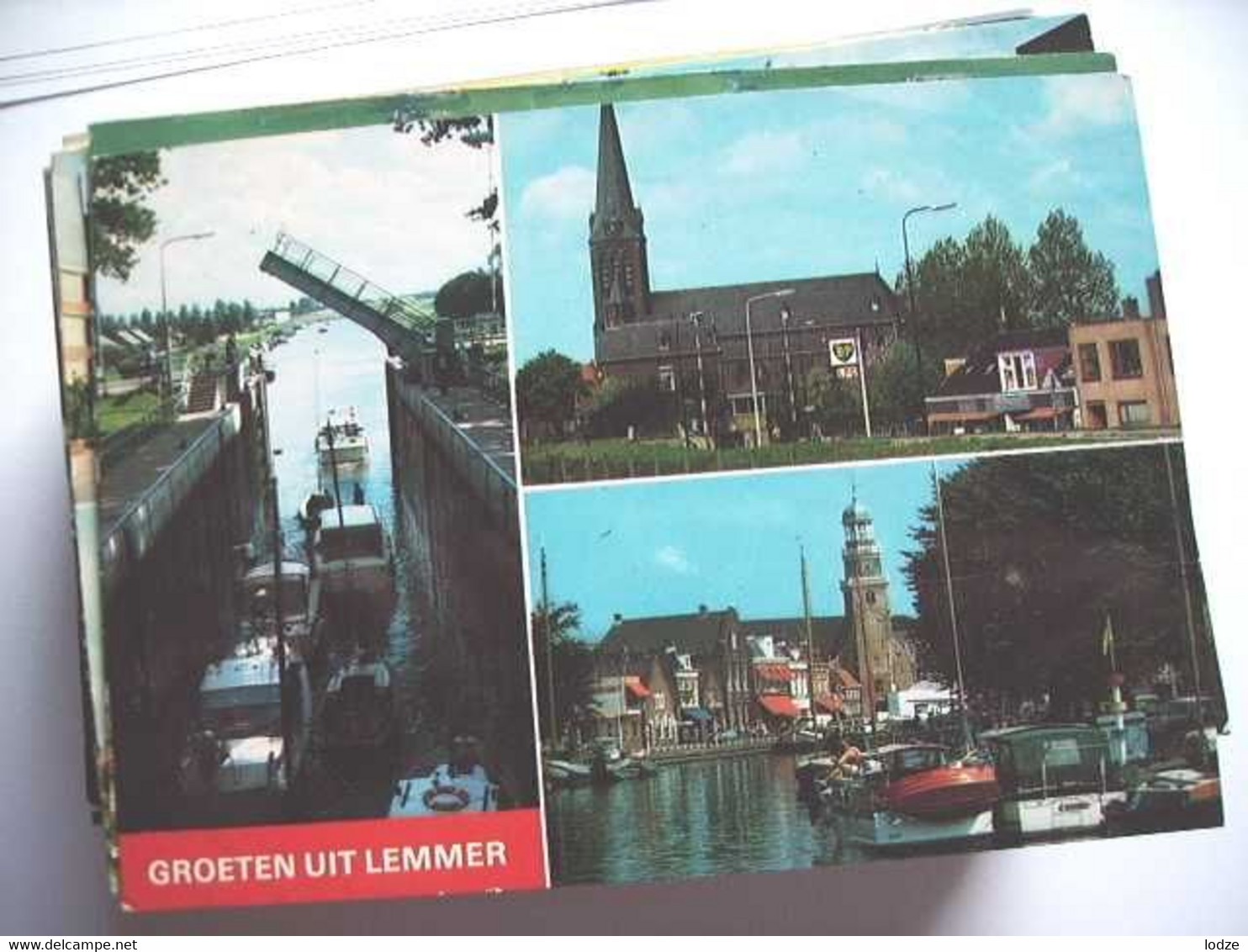 Nederland Holland Pays Bas Lemmer Met Mooi 3-Luik Met Sluis - Lemmer