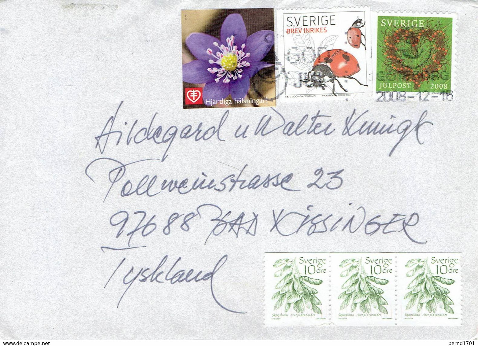 Schweden / Sweden - Umschlag Echt Gelaufen / Cover Used (f1252) - Cartas & Documentos