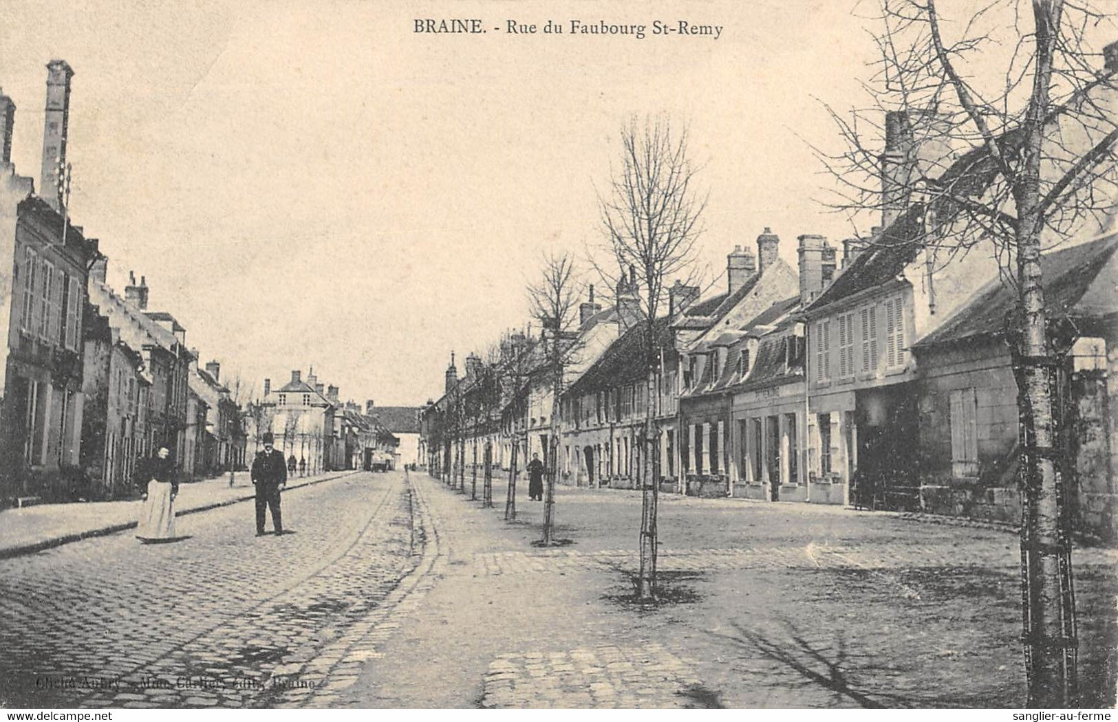 CPA 02 BRAINE RUE DU FAUBOURG SAINT REMY - Sonstige & Ohne Zuordnung