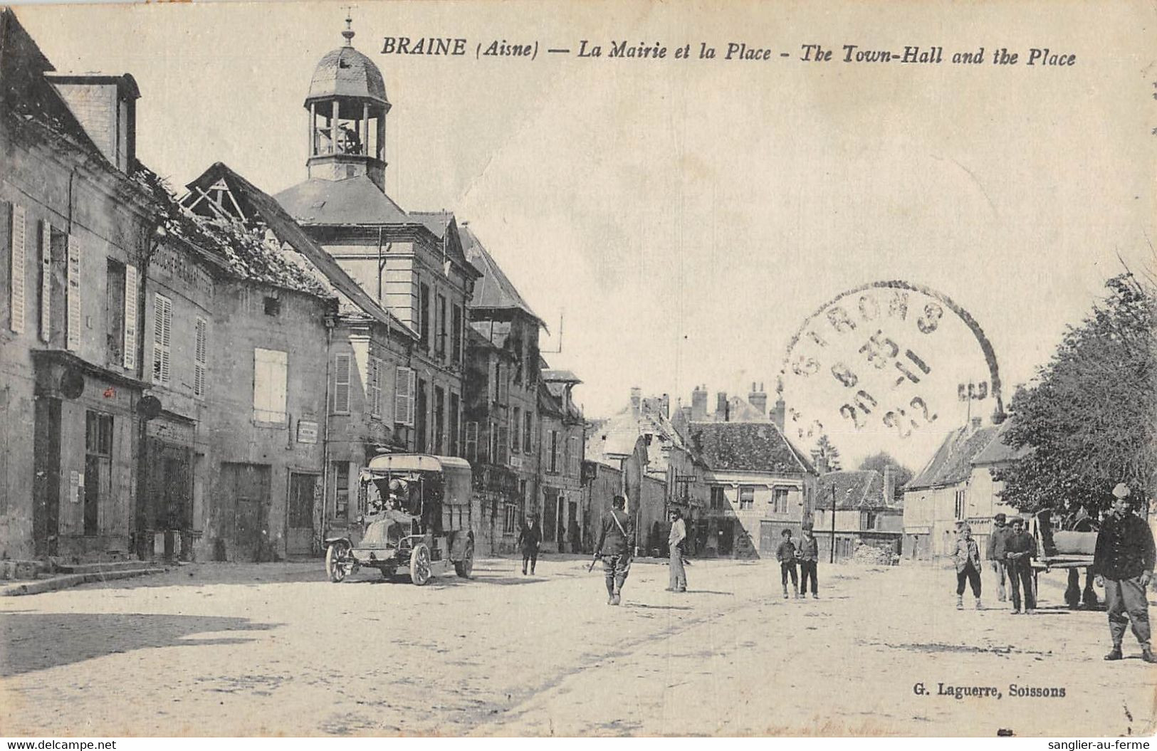CPA 02 BRAINE MAIRIE ET PLACE - Other & Unclassified
