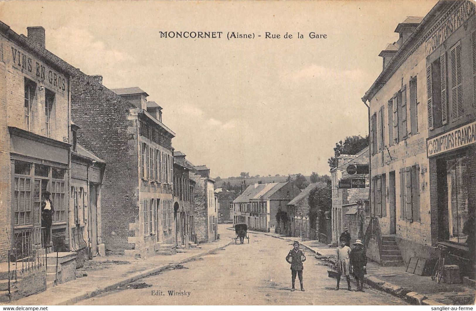 CPA 02 MONCORNET RUE DE LA GARE - Altri & Non Classificati