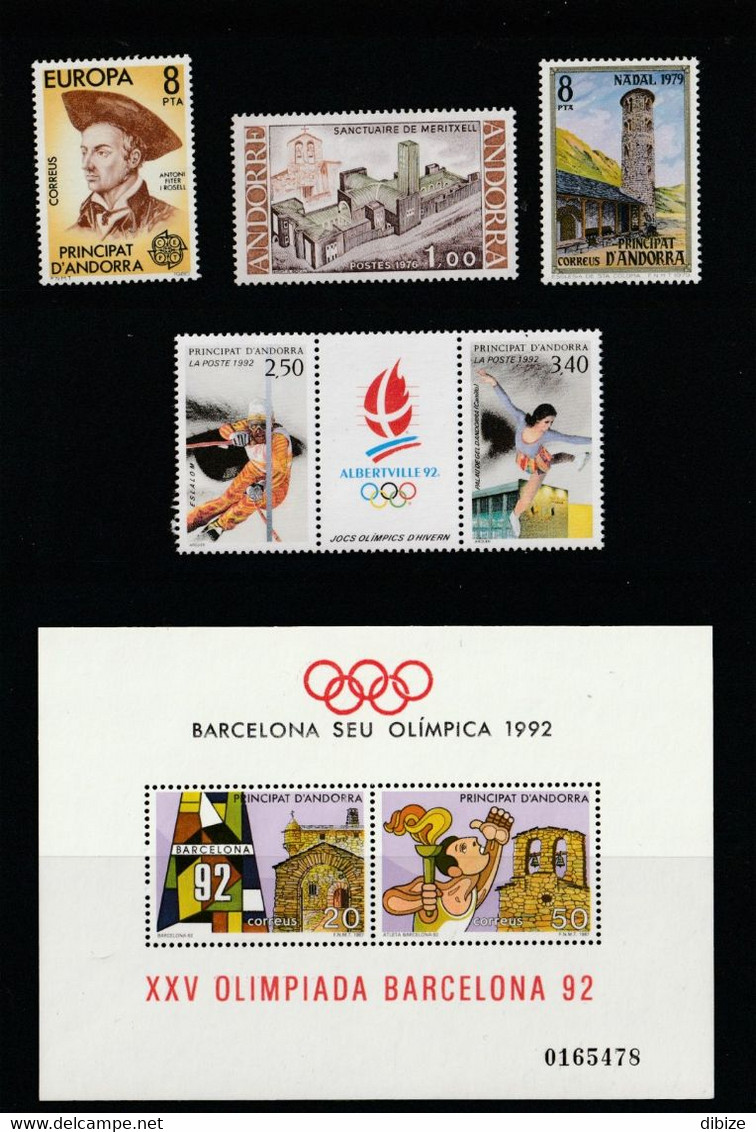 Andorre. 13 Timbres Neufs Dont 2 Sur Feuillet Des Jeux Olympiques Barcelona 1992 Et 2 Timbres Aubervilliers 1992. - Otros & Sin Clasificación