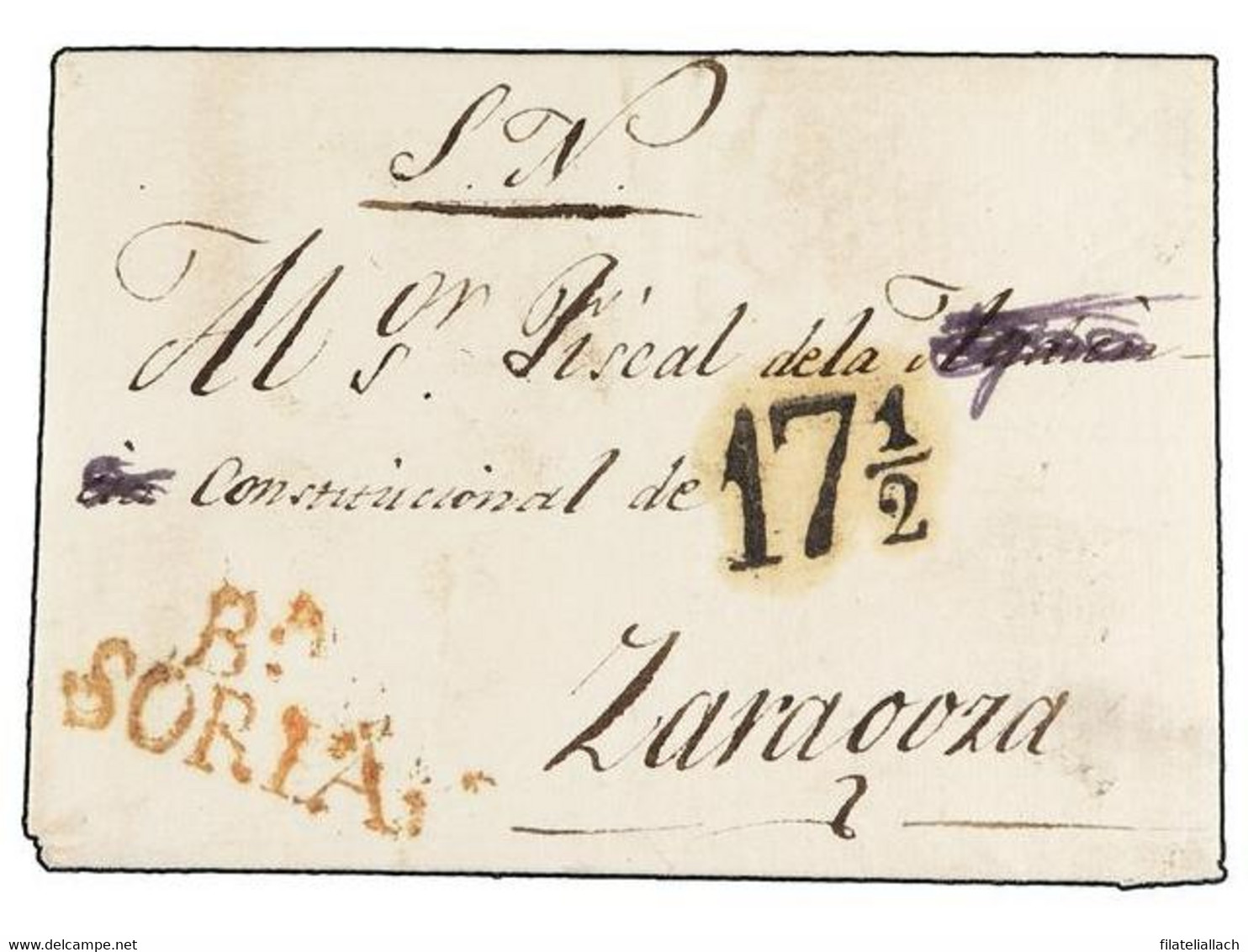 SPAIN: PREPHILATELIC MARKS  DP03 SORIA - ...-1850 Prefilatelia