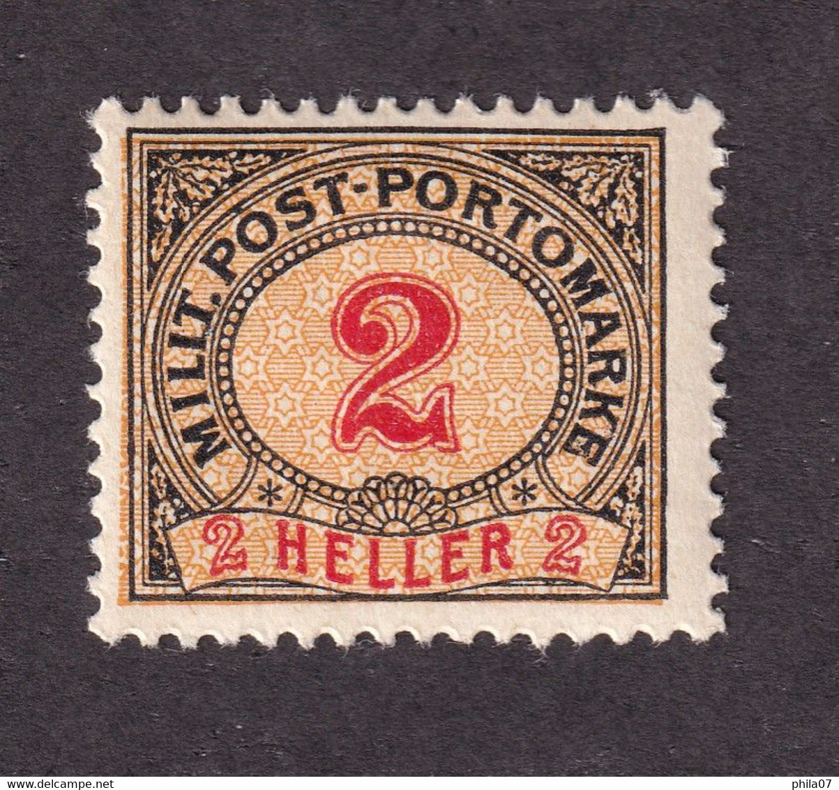 Bosnia And Herzegovina - Porto Stamp 2 Hellera, Mixed Perforation 12 ½ : 13, MH - Bosnia Erzegovina