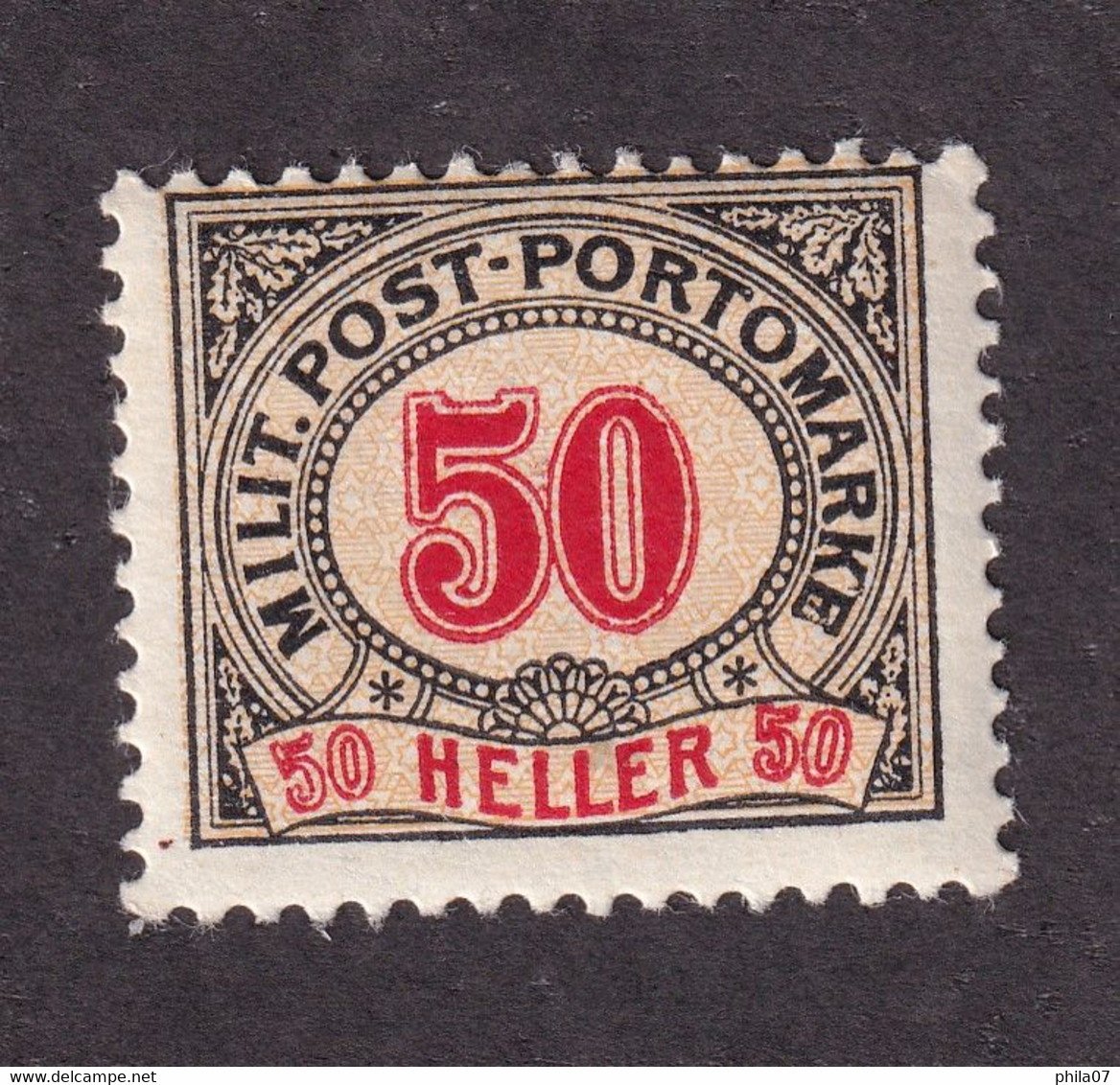 Bosnia And Herzegovina - Porto Stamp 50 Hellera, Mixed Perforation 12 ½ : 13, MH - Bosnia And Herzegovina
