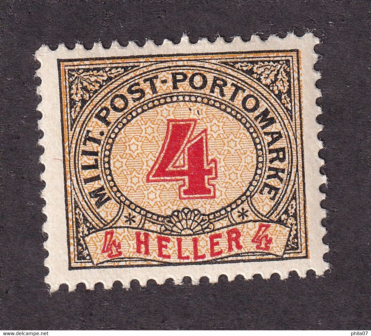 Bosnia And Herzegovina - Porto Stamp 4 Hellera, Mixed Perforation 12 ½ : 13, MH - Bosnien-Herzegowina