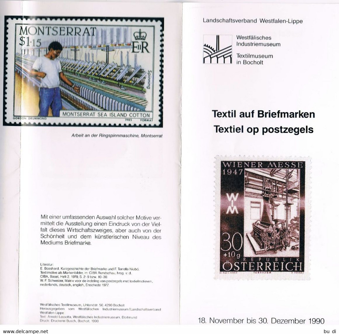Deutschland - Flyer Zur Ausstellung Textilien Auf Briefmarken In Bocholt - Textile On Stamps - German (from 1941)