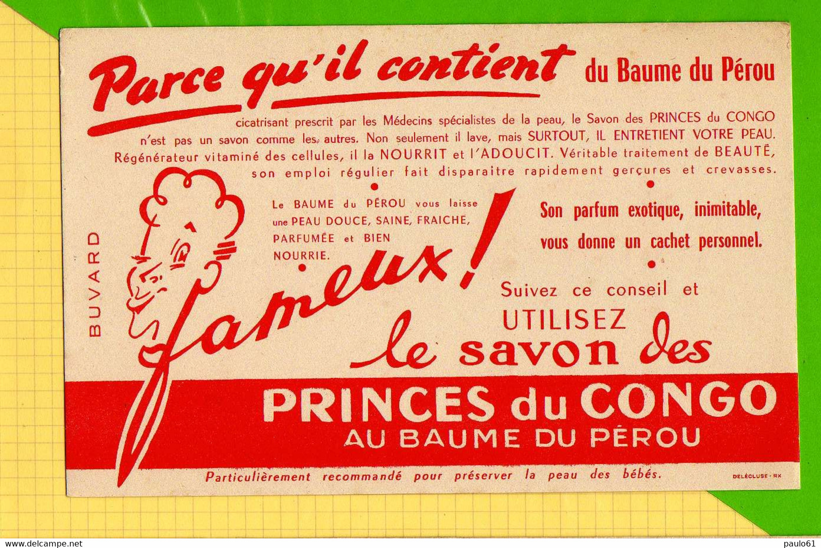 BUVARD & Blotting Paper :Le Savon Des Princes Du Congo - Parfums & Beauté