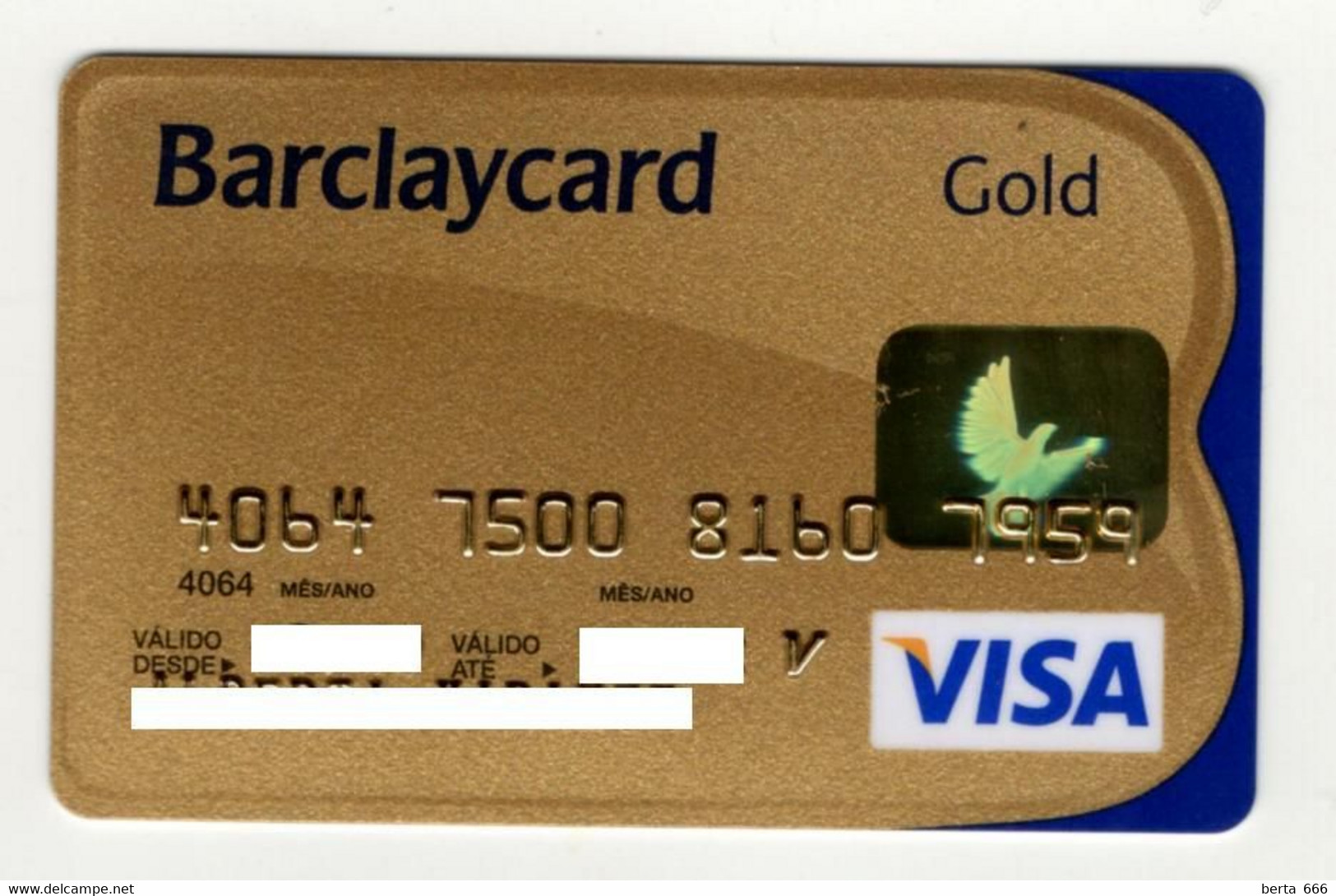 VISA Barclaycard Gold Portugal Credit Card Carte De Credit - Krediet Kaarten (vervaldatum Min. 10 Jaar)