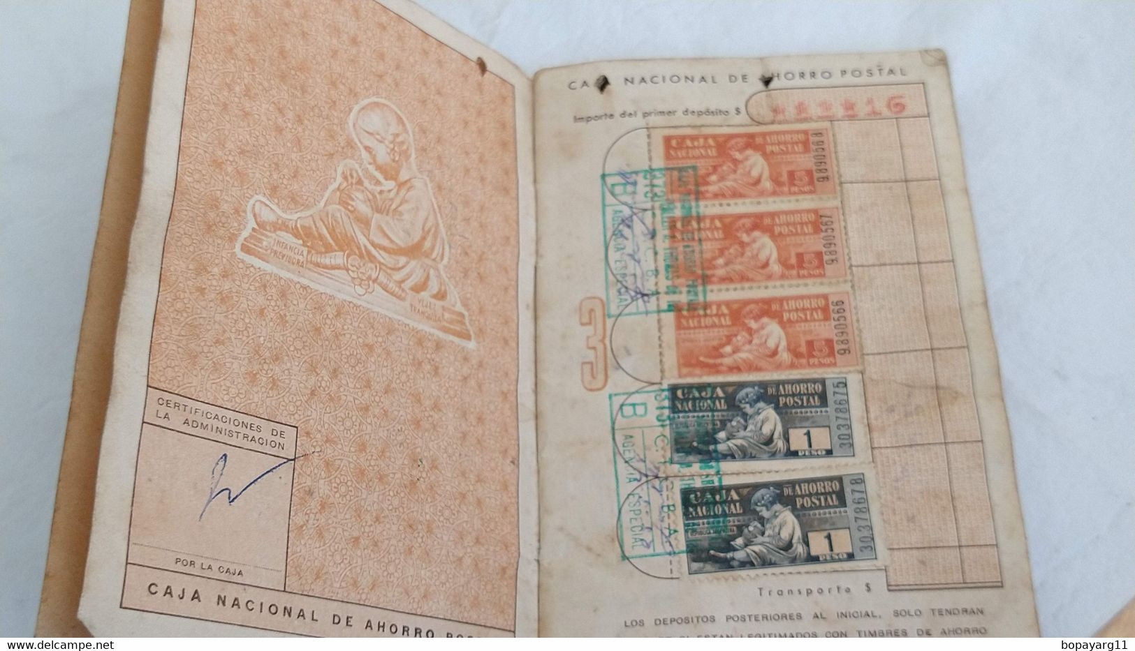 CAJA NACIONAL ARGENTINA POSTAL SAVINGS BANK BOOKLET REVENUE STAMPS # 21 - Booklets