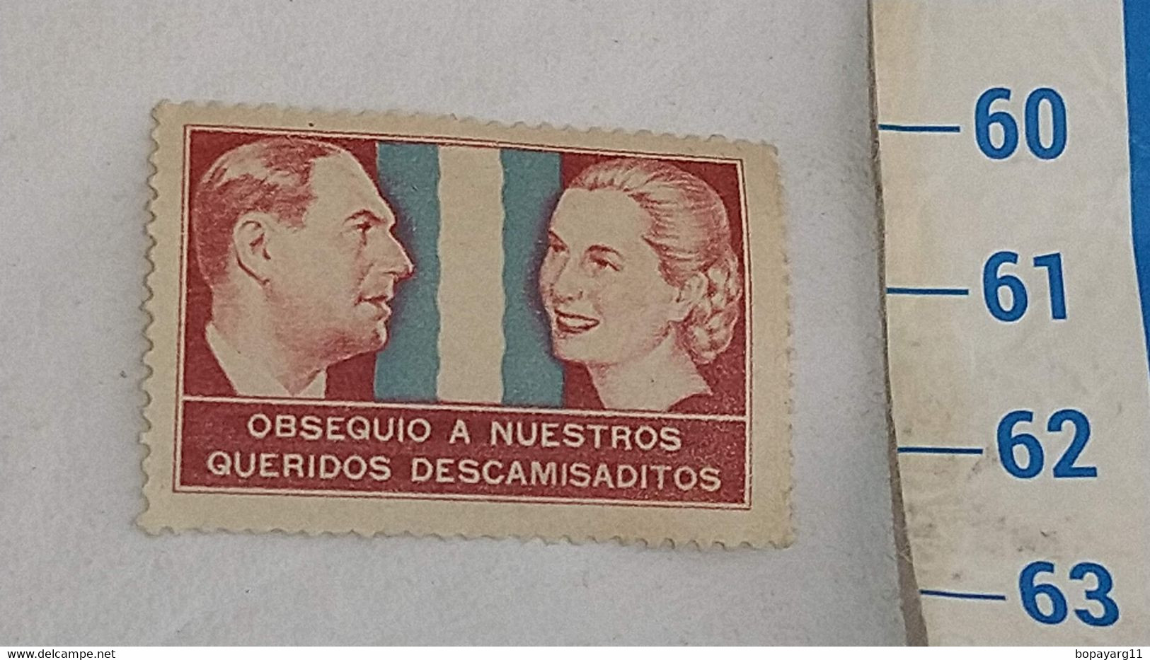 ARGENTINA POLITICAL PROPAGANDA STAMP 1946 EVA PERON EVITA STAMP # 21 - Carnets