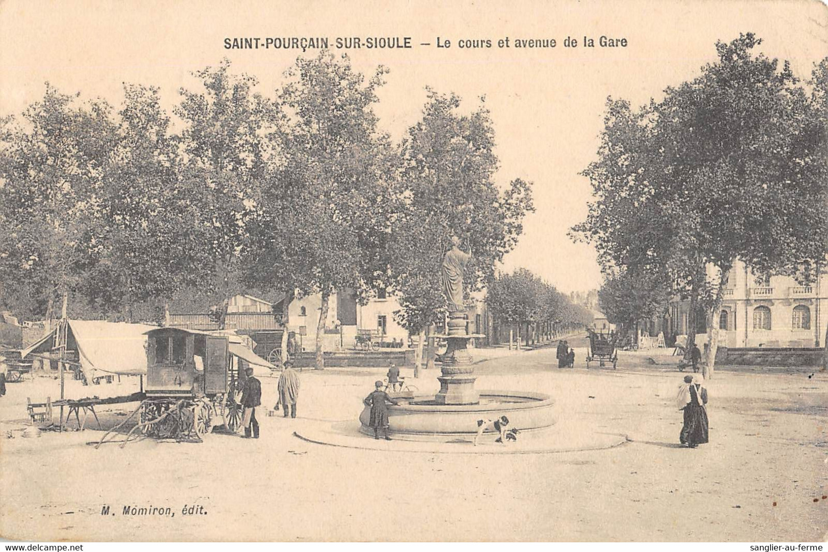 CPA 03 SAINT POURCAIN SUR SIOULE LE COURS ET AVENUE DE LA GARE - Sonstige & Ohne Zuordnung