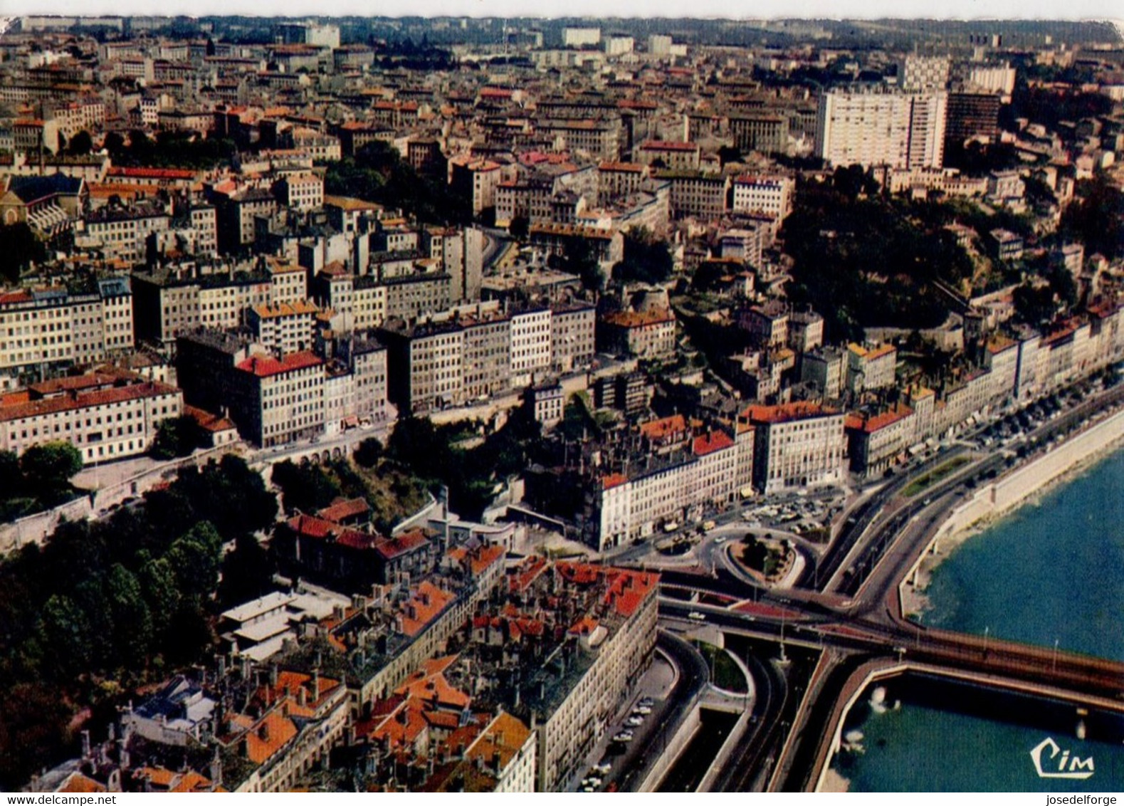 CPSM - 69 - 28 -  LYON -  VUE AERIENNE - LE RHONE - PONT DE-LATTRE - AXE ROUTIER NORD SUD - - Sonstige & Ohne Zuordnung