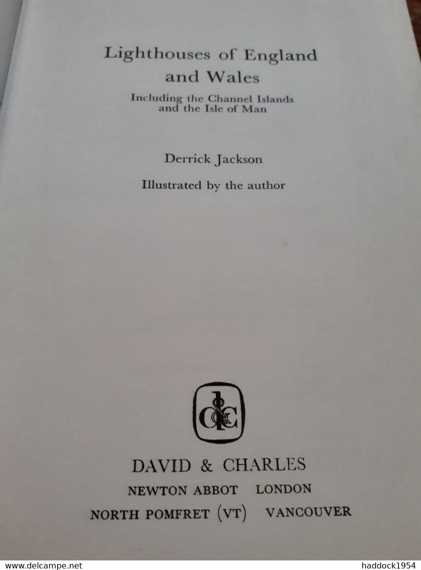 Lighthouses Of England And Wales DERRICK JACKSON David Et Charles 1975 - Other & Unclassified