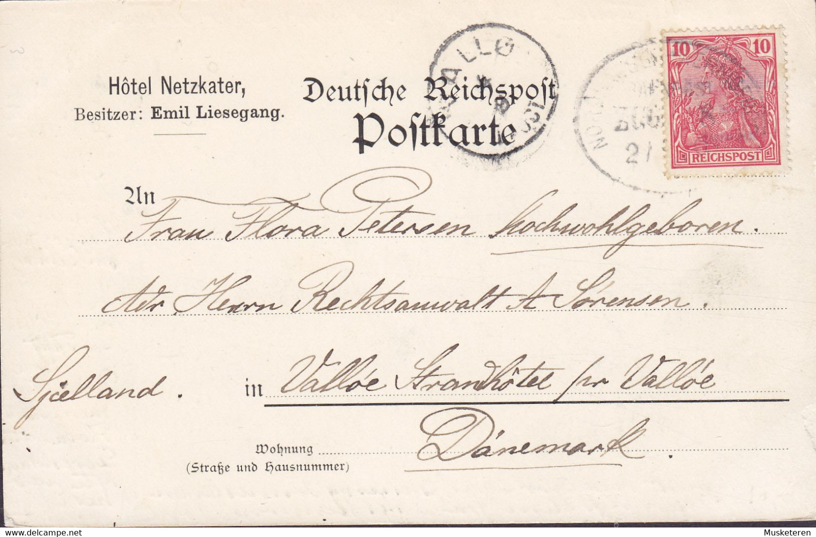 Reichspost PPC Gruss Vom Netzkrater Ambulant Bahnpost NORDHAUSEN - WERNIGS? 1901 VALLØ (Lapidar Cds. Arr.) Denmark - Nordhausen