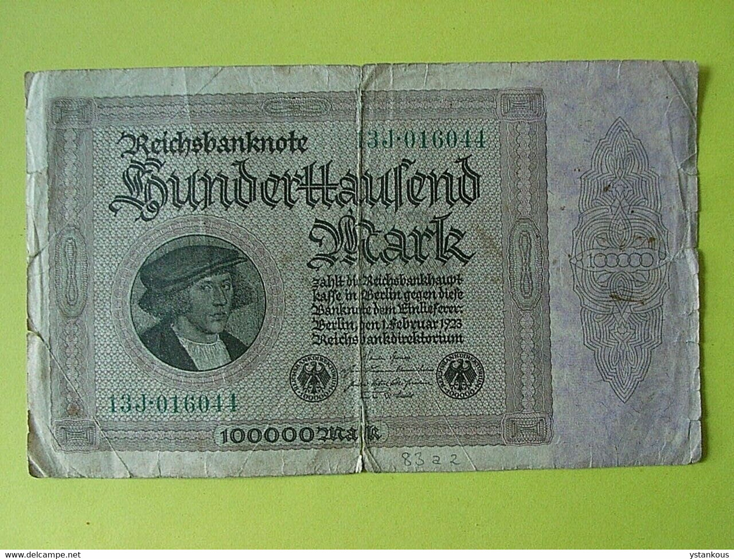 Billet Usagé De 100000 Marks Allemagne. - 100.000 Mark