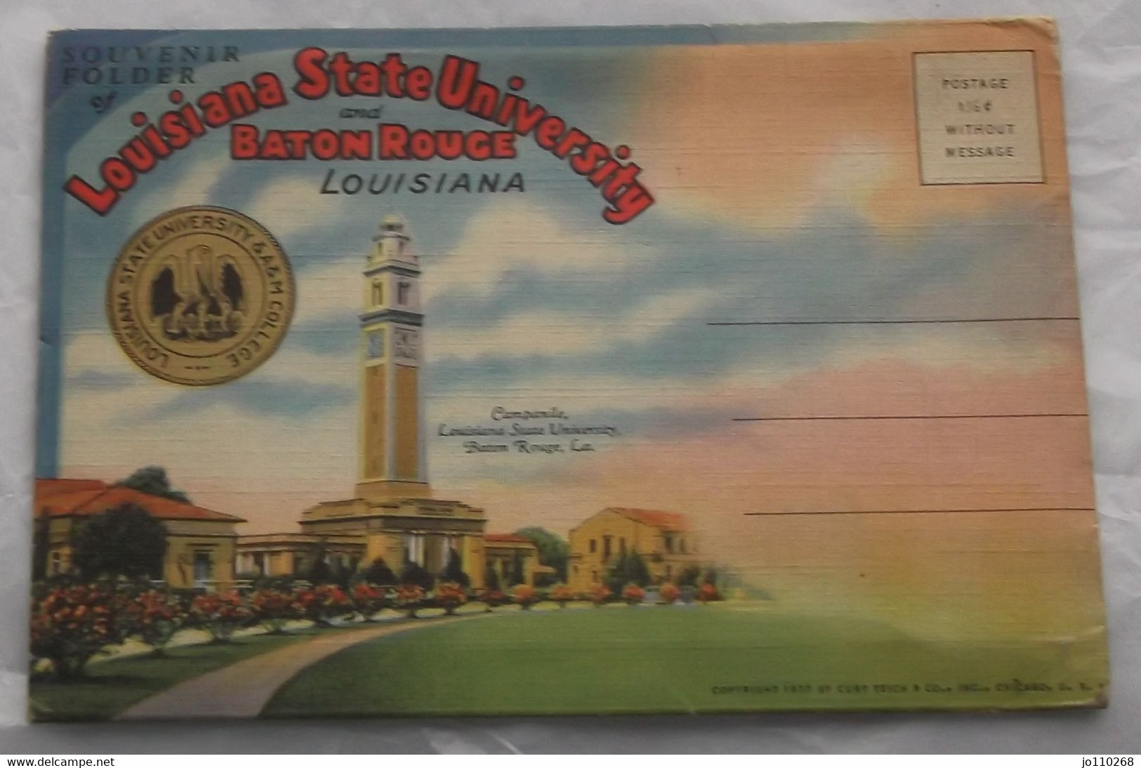 Souvenir Folder Of Louisiana State University And Baton Rouge C 1937, 18 Vues - Baton Rouge