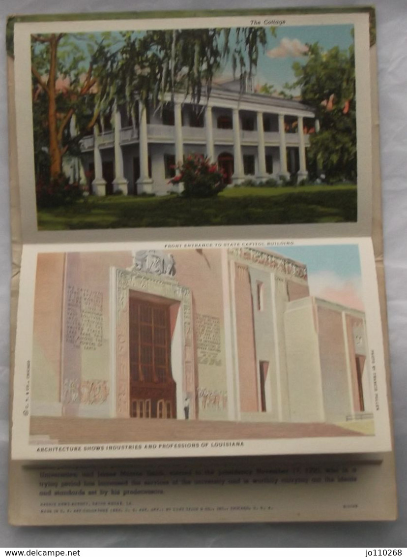 souvenir folder of Louisiana state university and baton rouge c 1937, 18 vues