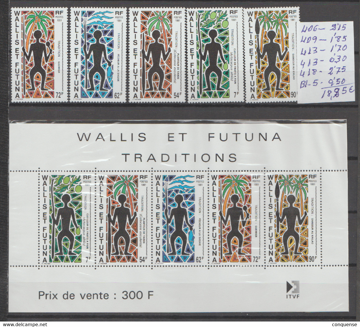 WALLIS  Y  FOTUNA   1991   **   MNH   YVERT   LOS  NUMEROS  ESTAN  EN LA  FOTO  VALOR  18.25 € - Unused Stamps