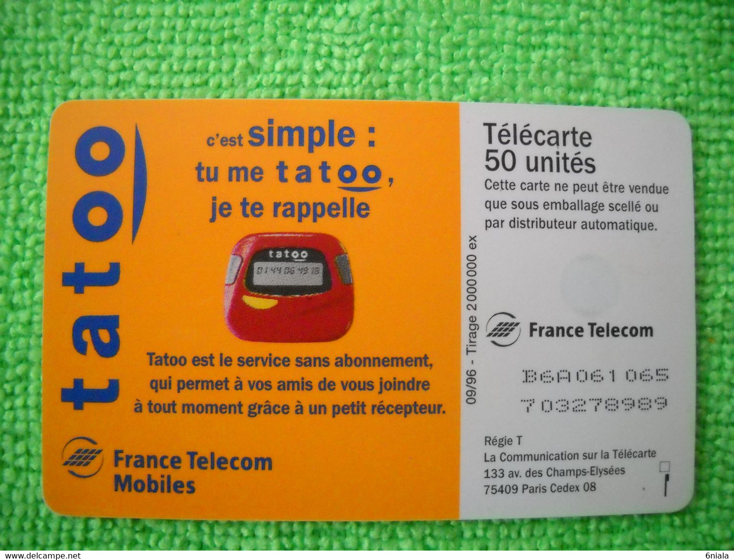 7097 Télécarte Collection TATOO Votre Tribu Garde Le Contact  Téléphone    50u  ( Recto Verso)  Carte Téléphonique - Teléfonos