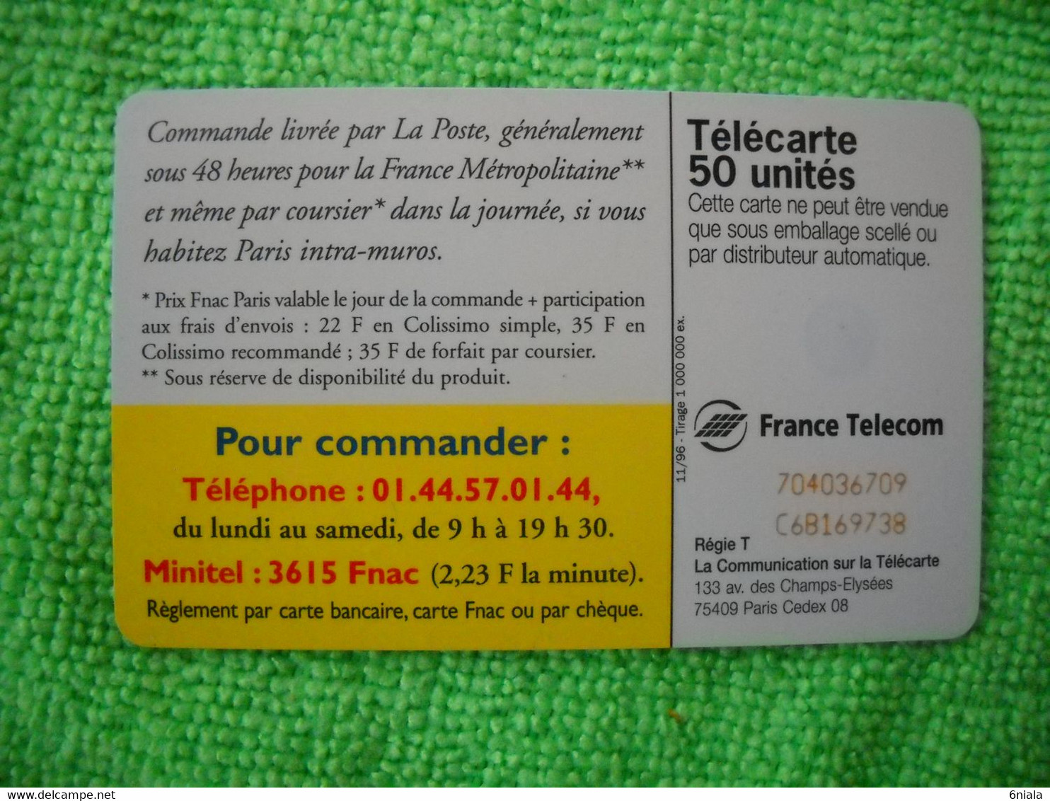 7098 Télécarte Collection 3615  FNAC DIRECT    50u  ( Recto Verso)  Carte Téléphonique - Ontwikkeling