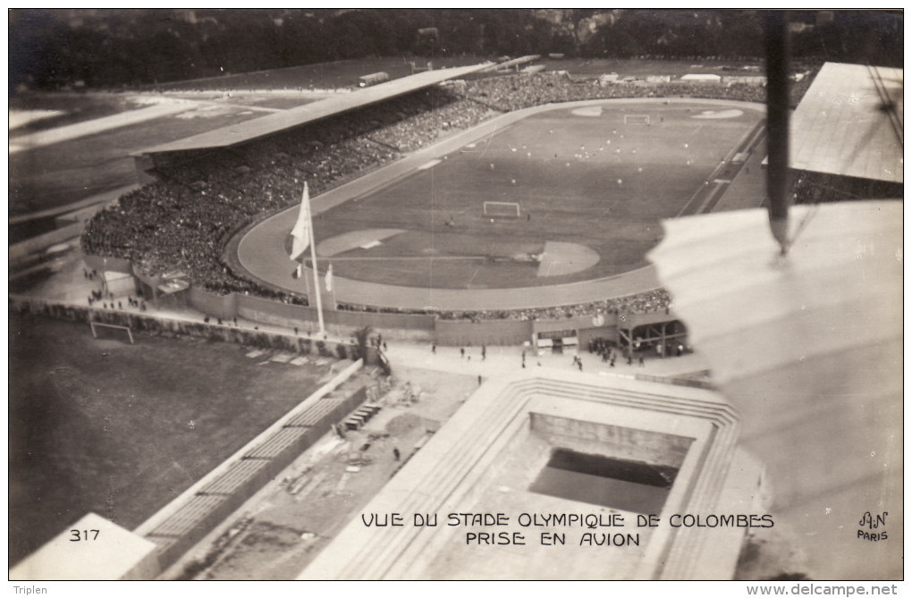 Jeux Olympiques De 1924 - Vue Du Stade Olympique De Colombes Prise En Avion - Match De Foot - Olympische Spelen